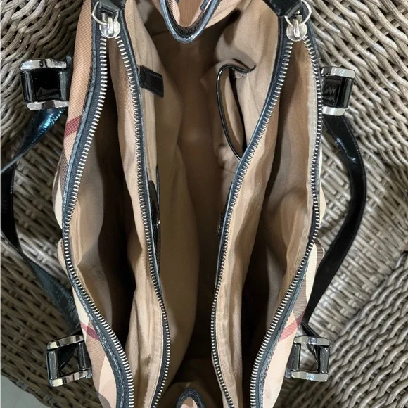 Burberry Checkered Shoulder Bag - Black, Tan, and Red - Picture 5 of 8